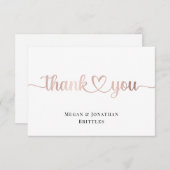 バラモダン金ゴールド書ハート サンキューカード (正面/裏面)