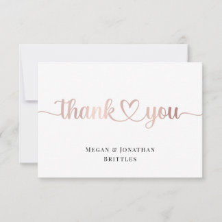 バラモダン金ゴールド書ハート サンキューカード