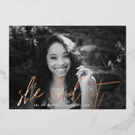 バラモダン金ゴールド書道箔招待状 箔招待状