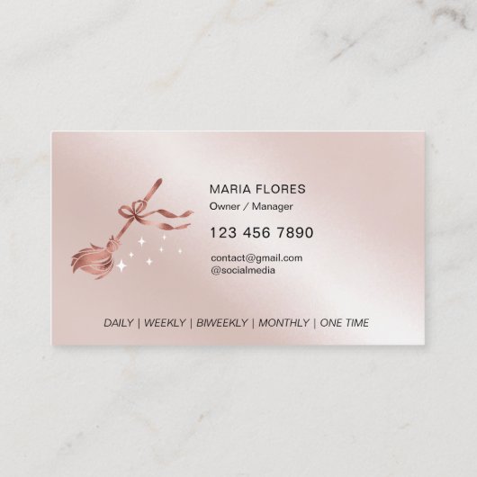 バラモダン金ゴールド清掃サービスのハウスキーピング 名刺 (裏面)