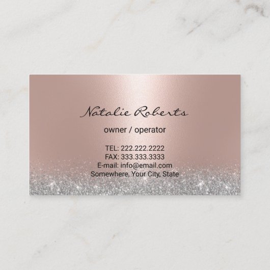 バラモダン金ゴールド清掃用メイドサービス 名刺 (裏面)