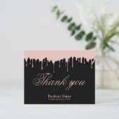 バラモダン金ゴールド滴下美しいサロンありがとう ポストカード (スタンド正面)