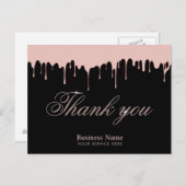 バラモダン金ゴールド滴下美しいサロンありがとう ポストカード (正面/裏面)