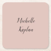 バラモダン金ゴールド独占的プロフェッショナル名 スクエアペーパーコースター (正面)