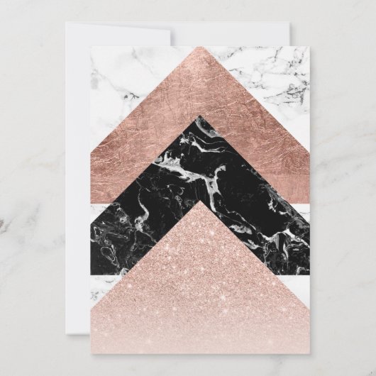 バラモダン金ゴールド白黒マーブルスウィート16 招待状 (裏面)