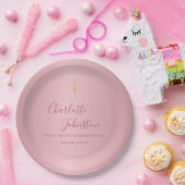 バラモダン金ゴールド第一聖餐式 ペーパープレート (パーティー)