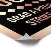 バラモダン金ゴールド結婚の写真ブースの看板 ポスター (角)