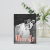 バラモダン金ゴールド結婚の感謝の写真はがき ポストカード (スタンド正面)