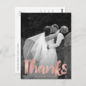 バラモダン金ゴールド結婚の感謝の写真はがき ポストカード (正面/裏面)