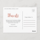 バラモダン金ゴールド結婚の感謝の写真はがき ポストカード (裏面)