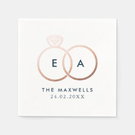 バラモダン金ゴールド結婚ズリングや輪カクテルナプキン スタンダードカクテルナプキン