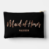 バラモダン金ゴールド結婚タイポグラフィメイド・オブ・オーナー(花嫁付き添い人) アクセサリーポーチ (裏面)