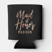 バラモダン金ゴールド結婚タイポグラフィメイド・オブ・オーナー(花嫁付き添い人) 缶クーラー (裏面)