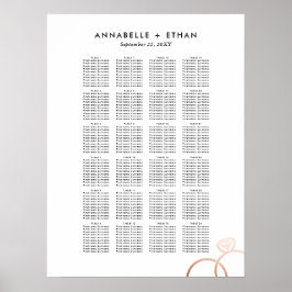 バラモダン金ゴールド結婚リングや輪の座席表 ポスター