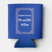 バラモダン金ゴールド縁どオンネビーブルークーラーボックス 缶クーラー (正面)