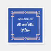 バラモダン金ゴールド縁どネイビーブルーカクテルナプキン スタンダードカクテルナプキン (正面)