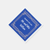 バラモダン金ゴールド縁どネイビーブルーカクテルナプキン スタンダードカクテルナプキン (角)