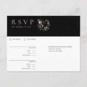 バラモダン金ゴールド花とハート-RSVP-結婚s- ポストカード (裏面)