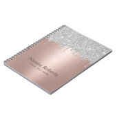 バラモダン金ゴールド銀グリッタードリップ美しいサロン ノートブック (左側)