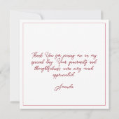 バラモダン金ゴールド銅グリッタースウィート16誕生日 サンキューカード (裏面)