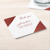 バラモダン金ゴールド銅グリッタースウィート16誕生日 スクエアペーパーコースター (アングル)