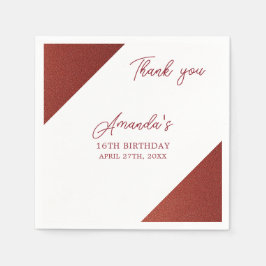 バラモダン金ゴールド銅グリッタースウィート16誕生日 スタンダードカクテルナプキン