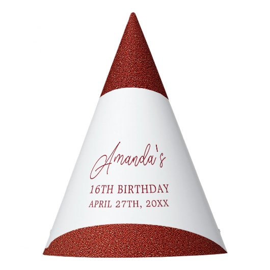 バラモダン金ゴールド銅グリッタースウィート16誕生日 パーティーハット (正面)