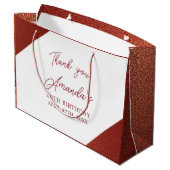 バラモダン金ゴールド銅グリッタースウィート16誕生日 ラージペーパーバッグ (裏面アングル)