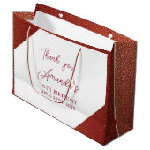 バラモダン金ゴールド銅グリッタースウィート16誕生日 ラージペーパーバッグ (正面アングル)