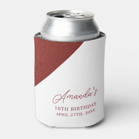 バラモダン金ゴールド銅グリッタースウィート16誕生日 缶クーラー (缶正面)