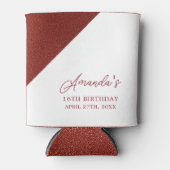 バラモダン金ゴールド銅グリッタースウィート16誕生日 缶クーラー (正面)