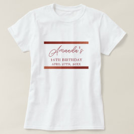 バラモダン金ゴールド銅グリッタースウィート16誕生日 Tシャツ