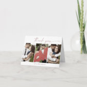 バラモダン金ゴールド3写真テンプレート折り畳み有難う サンキューカード (正面)