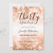 バラモダン金ゴールド30歳と素晴らしい30歳の誕生日 招待状 (正面)