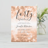 バラモダン金ゴールド40歳と素晴らしい40歳の誕生日 招待状 (スタンド正面)