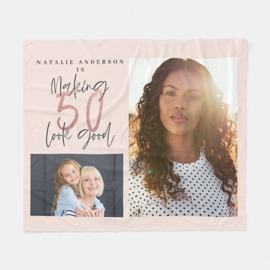 バラモダン金ゴールド50を美しく見せるフリースブランケット フリースブランケット (正面(横))