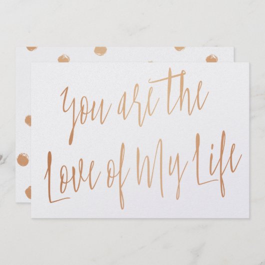 バラモダン金ゴールド「あなたは私の人生の愛である」 招待状 (正面/裏面)