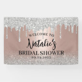 バラモダン金ゴールド&シルバードリップブライダルシャワー 横断幕 (横)