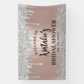 バラモダン金ゴールド&シルバードリップブライダルシャワー 横断幕 (縦)