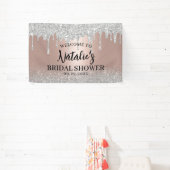 バラモダン金ゴールド&シルバードリップブライダルシャワー 横断幕 (インサイチュ)