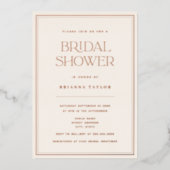 バラモダン金ゴールド&テラコッタブライダルシャワー 箔招待状 (正面)