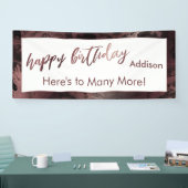 バラモダン金ゴールド&ブラックマーブルハッピーバースデー 横断幕 (トレードショー)