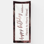 バラモダン金ゴールド&ブラックマーブルハッピーバースデー 横断幕 (縦)