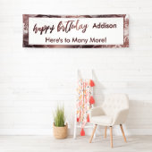 バラモダン金ゴールド&ホワイトマーブルハッピーバースデー 横断幕 (インサイチュ)