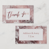 バラモダン金ゴールド&ライトグレイMarbled Thank You エンクロージャーカード (正面/裏面)