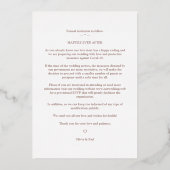 バラモダン金ゴールドBe Ourゲストフォトカップル 箔招待状 (裏面)