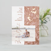 バラモダン金ゴールドBe Ourゲストフォトカップル 箔招待状 (立ち正面)