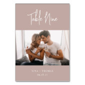 バラモダンTaupeスクリプト+クラシックセリフ写真 テーブルナンバー (正面)