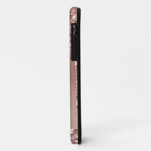 バラモノグラムの金ゴールドグリッタードリップオンピンクメタル Case-Mate iPhoneケース (裏面/左)