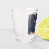 バラモノグラムの金ゴールドグリッタードリップショットグラス ショットグラス (左)